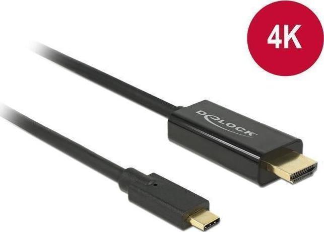 DeLock HDMI 1.3 HDMI male - USB-C male 2m Μαύρο (85259)