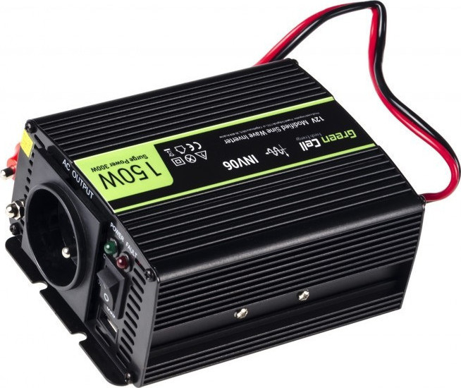 Green Cell INV06 Inverter Αυτοκινήτου Τροποποιημένου Ημιτόνου 300W για Μετατροπή 12V DC σε 230V AC με 1xUSB INV06