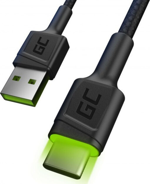 Green Cell Cell Ray USB 2.0 USB-C male - USB-A 1.2m (KABGC06)