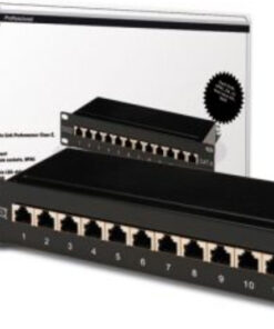 Digitus Patch Panel Shielded για Rack 1U 10" 12 Θυρών cat6 Μαύρο