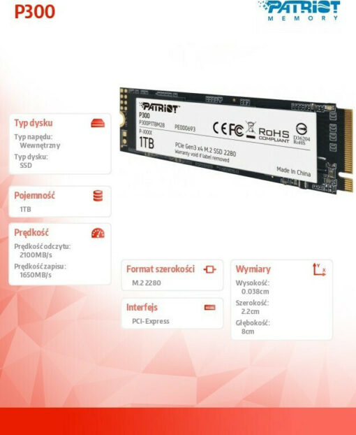 Patriot P300 1TB M.2 P300P1TBM28 - Image 5