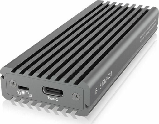 Icy Box Θήκη για Σκληρό Δίσκο M.2 PCI Express NVME με σύνδεση USB 3.1 Type-C σε Γκρι χρώμα