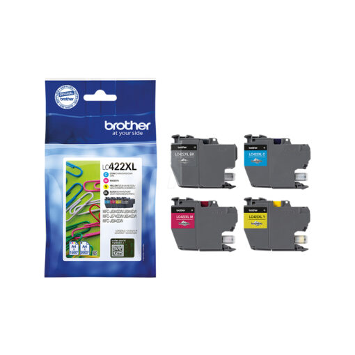 Brother LC422XL Γνήσιο Πακέτο 4 Μελανιών Εκτυπωτή InkJet Κίτρινο / Κυανό / Ματζέντα / Μαύρο (LC-422XLVAL)