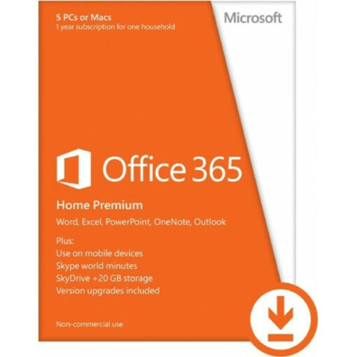 Microsoft Office 365 Home Premium Πολύγλωσσο συμβατό με Mac/Windows σε Ηλεκτρονική άδεια για 5 Χρήστες και 1 Έτος χρήσης