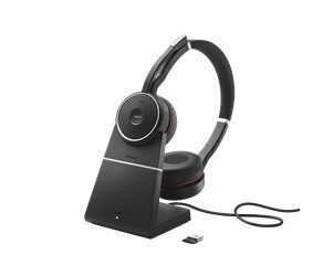 Jabra Evolve 75 SE Stereo MS w/Charging Stand Ασύρματα On Ear Multimedia Ακουστικά με μικροφωνο και σύνδεση Bluetooth