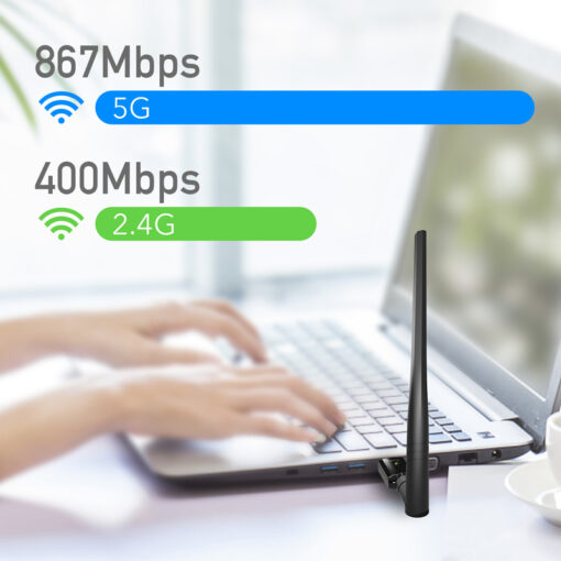 Cudy WU1400 Ασύρματος USB Αντάπτορας Δικτύου με Αποσπώμενη Κεραία 1300Mbps - Image 2