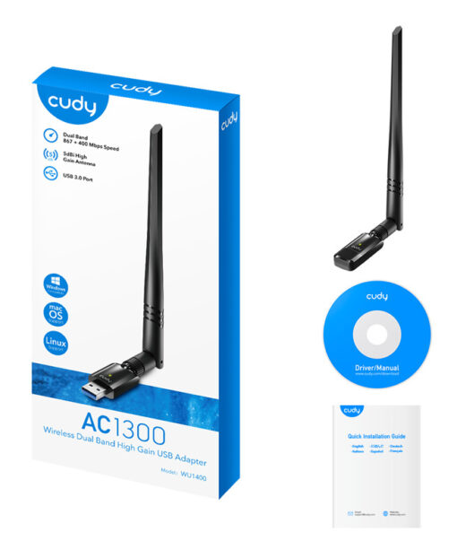 Cudy WU1400 Ασύρματος USB Αντάπτορας Δικτύου με Αποσπώμενη Κεραία 1300Mbps - Image 4