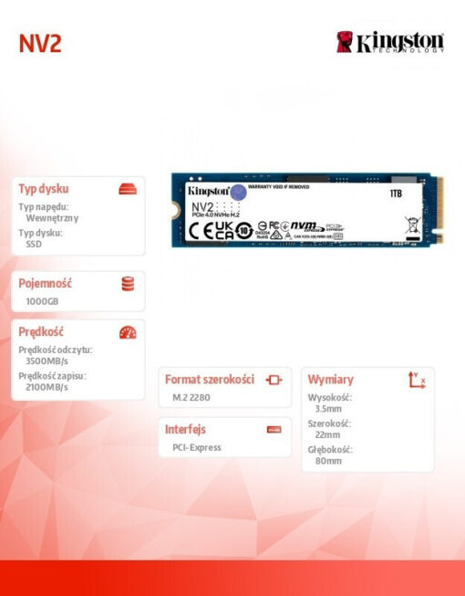 Kingston NV2 1TB M.2 SNV2S/1000G - Image 5