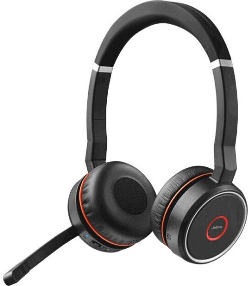Jabra Evolve 75 SE Link 380-A UC Ασύρματα On Ear Multimedia Ακουστικά με μικροφωνο και σύνδεση Bluetooth