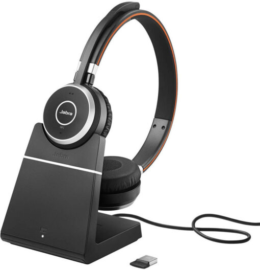 Jabra Evolve 65 SE MS Duo Ασύρματα On Ear Multimedia Ακουστικά με μικροφωνο και σύνδεση Bluetooth