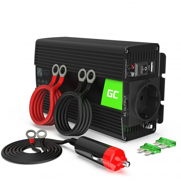 Green Cell Inverter Αυτοκινήτου Τροποποιημένου Ημιτόνου για Μετατροπή 12V DC σε 230V AC με 1xUSB