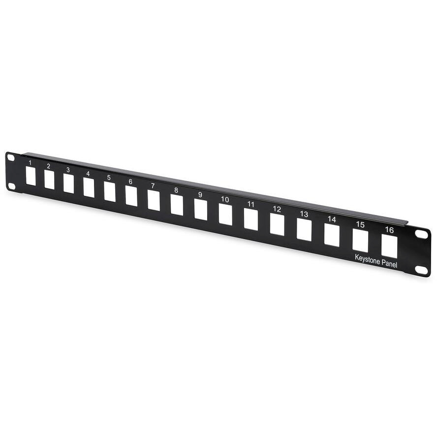 Digitus Patch Panel Keystone για Rack 1U 19" 16 Θυρών Μαύρο