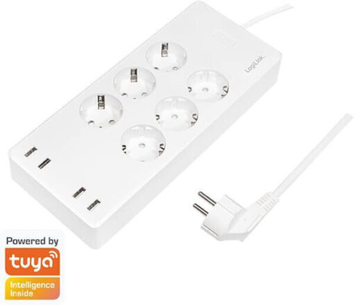LogiLink Smart Πολύπριζο 6 Θέσεων με 4 USB-A