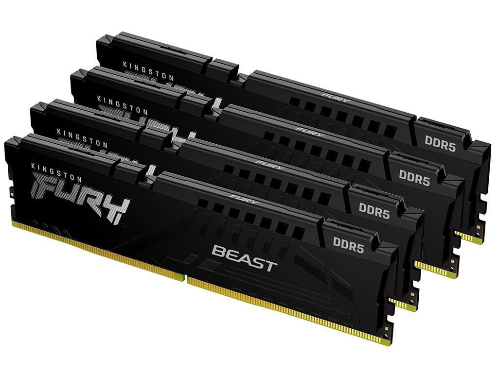 Kingston Fury Beast DDR5 128GB RAM με 4x32GB Modules και Ταχύτητα 5600 για Desktop KF556C40BBK4-128