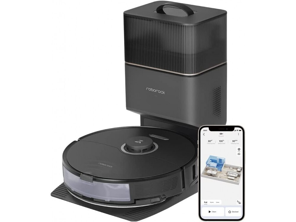 Roborock S8+ Σκούπα Ρομπότ για Σκούπισμα & Σφουγγάρισμα με Χαρτογράφηση και Wi-Fi Μαύρη