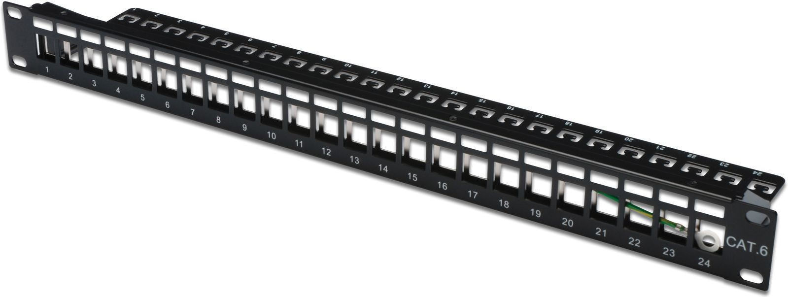 Digitus Patch Panel Keystone για Rack 1U 19" 24 Θυρών Μαύρο