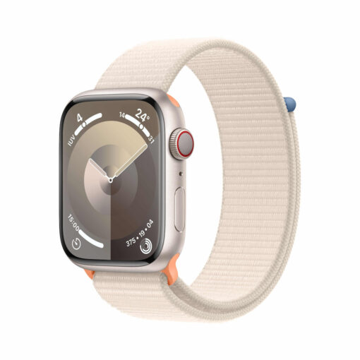 Apple Watch Series 9 Cellular 45mm Starlight με Starlight Sport Loop - Image 2