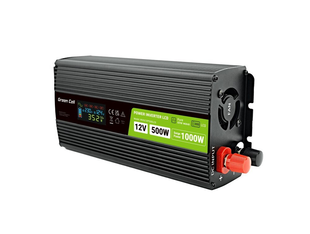 Green Cell Inverter Αυτοκινήτου Καθαρού Ημιτόνου για 12V DC 500W/10000W