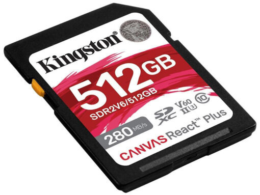 Kingston Canvas React Plus V60 SDXC 512GB Class 10 U3 V60 UHS-II