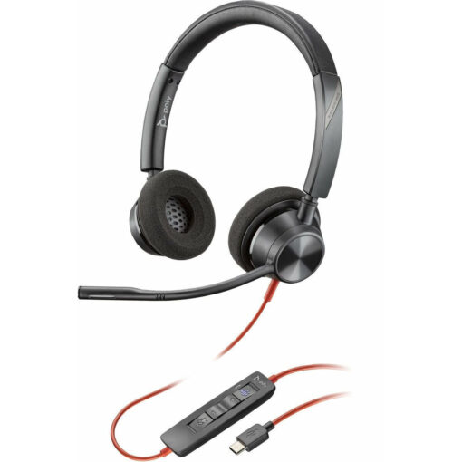 Poly Blackwire 3320 On Ear Multimedia Ακουστικά με μικρόφωνο και σύνδεση USB-C