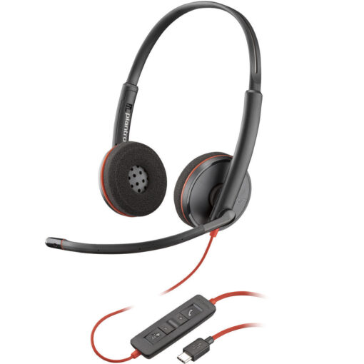Poly Blackwire 3220 On Ear Multimedia Ακουστικά με μικρόφωνο και σύνδεση USB-A / USB-C