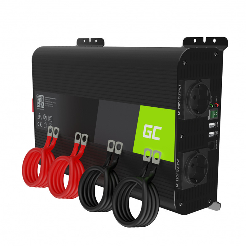 Green Cell Inverter Αυτοκινήτου Καθαρού Ημιτόνου 2000W για Μετατροπή 12V DC σε 230V AC