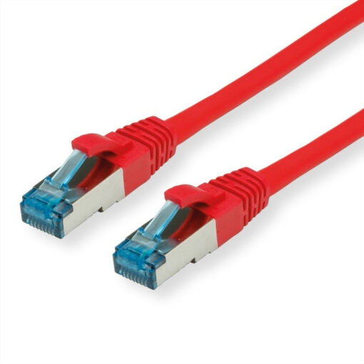 Flat S/FTP Cat.6a Καλώδιο Δικτύου Ethernet εξωτερικού χώρου 0.5m Κόκκινο 1τμχ