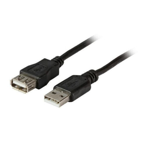 USB 2.0 Cable USB-A male - USB-A female Μαύρο 1.8m GM-36407
