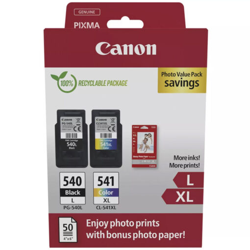 Canon Pg-540 L Cl-541 Xl Γνήσιο Photo Value Pack με 1 Μελάνι InkJet Μαύρο (5224B012)