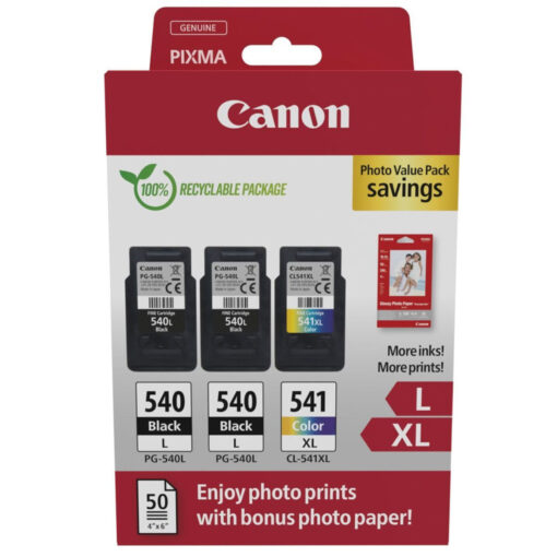 Canon PG-540Lx2/CL-541XL Γνήσιο Photo Value Pack με 3 Μελάνια Εκτυπωτή InkJet Μαύρο / Πολλαπλό (Color) (5224B015)