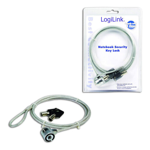 LogiLink Universal Κλειδαριά για Laptop με Κλειδιά 1,5m Ασημί