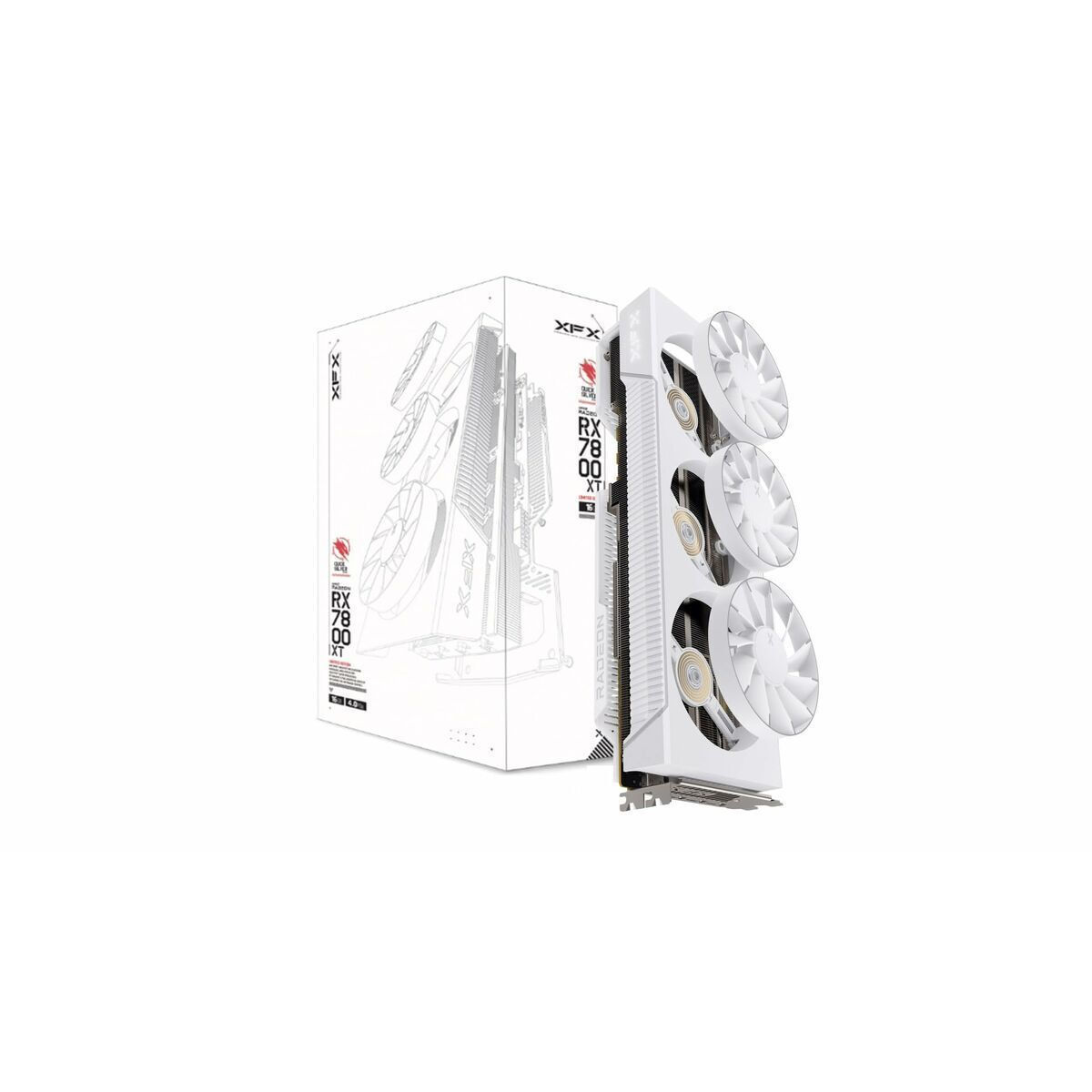 XFX Radeon RX 7800 XT 16GB Quicksilver Magnetic Air Arctic White