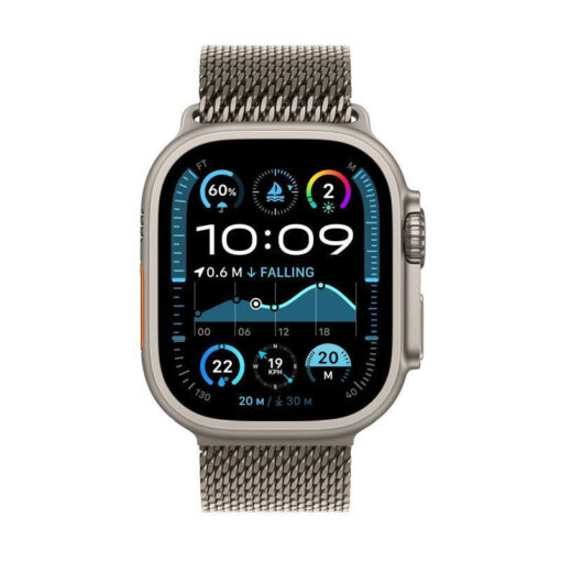 Apple Watch Ultra 2 2024 49mm Natural με Natural Titanium Milanese Loop - M