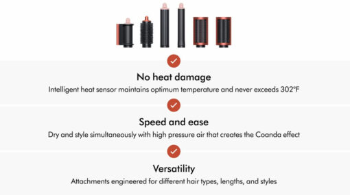 Dyson Ηλεκτρική Βούρτσα HS05 Airwrap Complete Long με Αέρα με Περιστρεφόμενη Κεφαλή για Ίσιωμα και Μπούκλες 1300W Strawberry Bronze/blush Pink - Image 5