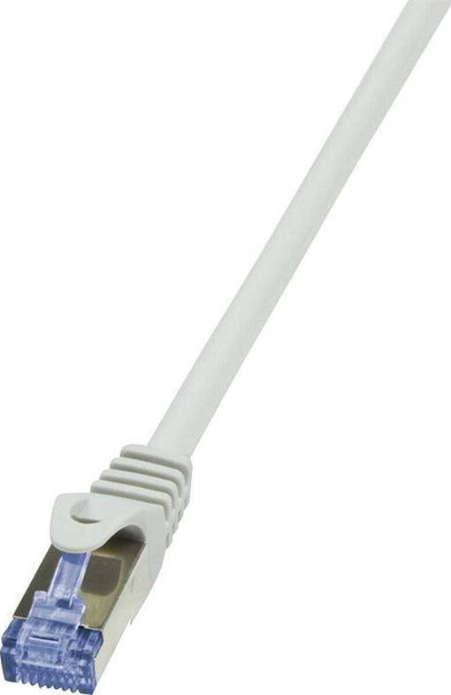 Flat S/FTP Cat.6a Καλώδιο Δικτύου Ethernet εξωτερικού χώρου 0.15m Γκρι