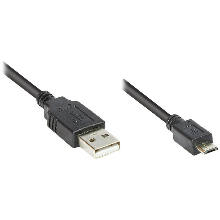 Good Connections Regular USB 2.0 to micro USB Cable Μαύρο 1m (2510-MB01) 1τμχ