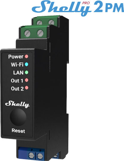 Shelly PRO 2PM Ρελέ Ράγας Ισχύος 16A με Τάση 230V