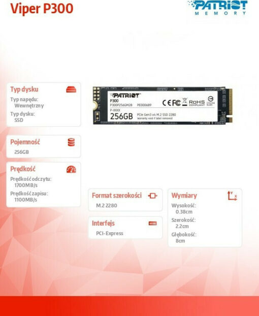 Patriot P300 256GB M.2 P300P256GM28 - Image 5