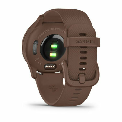 Garmin Vivomove Sport 40mm Cocoa Case and Silicone Band with Peach Gold Accents - Image 5