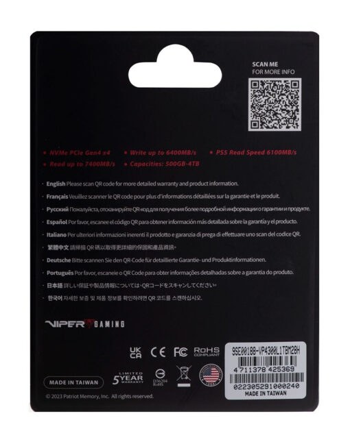 Patriot VP4300 Lite 1TB M.2 VP4300L1TBM28H - Image 4