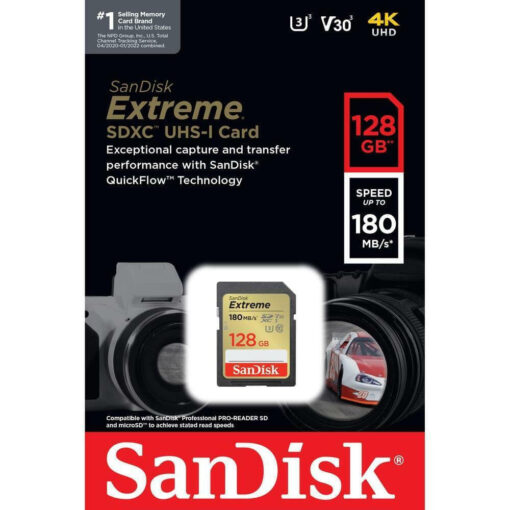 Sandisk Extreme SDXC 128GB Class 10 U3 V30 UHS-I - Image 2