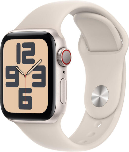 Apple Watch SE 2024 Cellular 40mm Starlight με Starlight Sport Band (M/L)