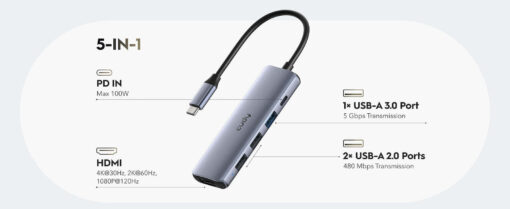 Cudy UH405 USB-C Docking Station με HDMI 4K PD - Image 2