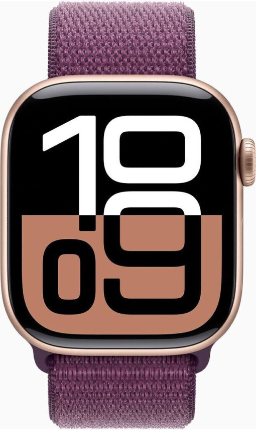 Apple Watch Series 10 Cellular 42mm Rose Gold με Plum Sport Loop - Image 2