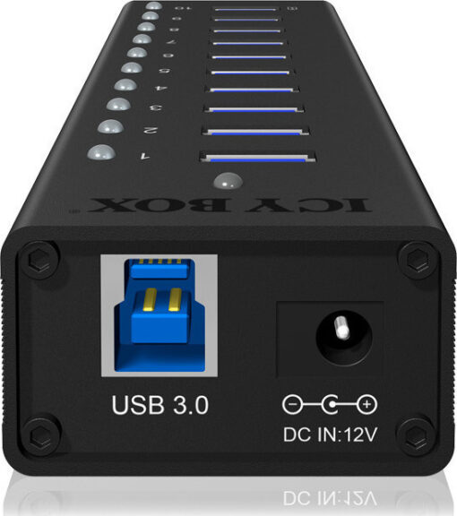 Icy Box USB 3.0 Hub 10 Θυρών με σύνδεση USB-A & Θύρα Φόρτισης και Εξωτερική Παροχή Ρεύματος - Image 4
