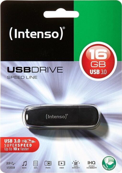 Intenso Speed Line 16GB USB 3.0 Μαύρο - Image 2