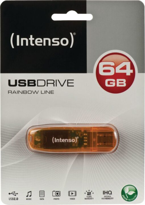 Intenso Rainbow Line 64GB USB 2.0 Πορτοκαλί - Image 4