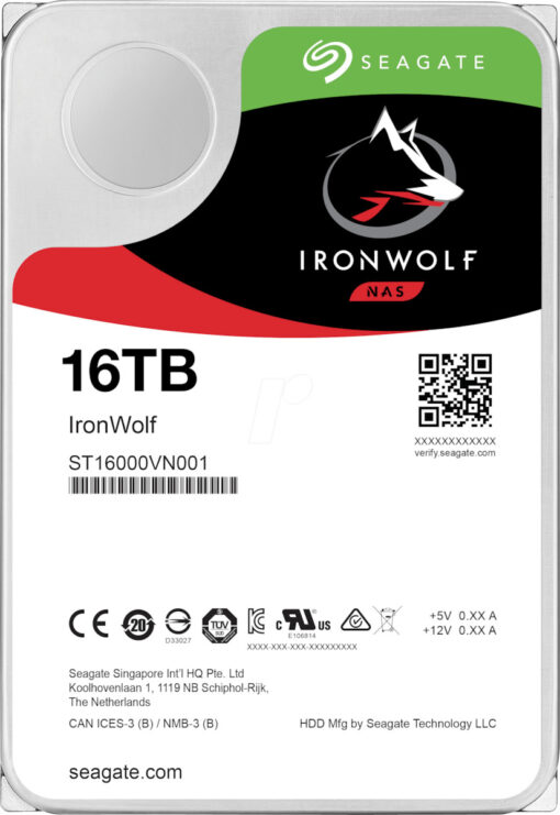 Seagate Ironwolf 16TB 3.5" 7200rpm ST16000VN001