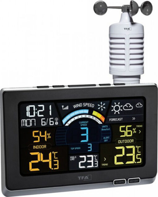 TFA Spring Breeze 35.1140.01 Ασύρματος Μετεωρολογικός Σταθμός Ψηφιακός Επιτραπέζιος Μαύρος - Image 2