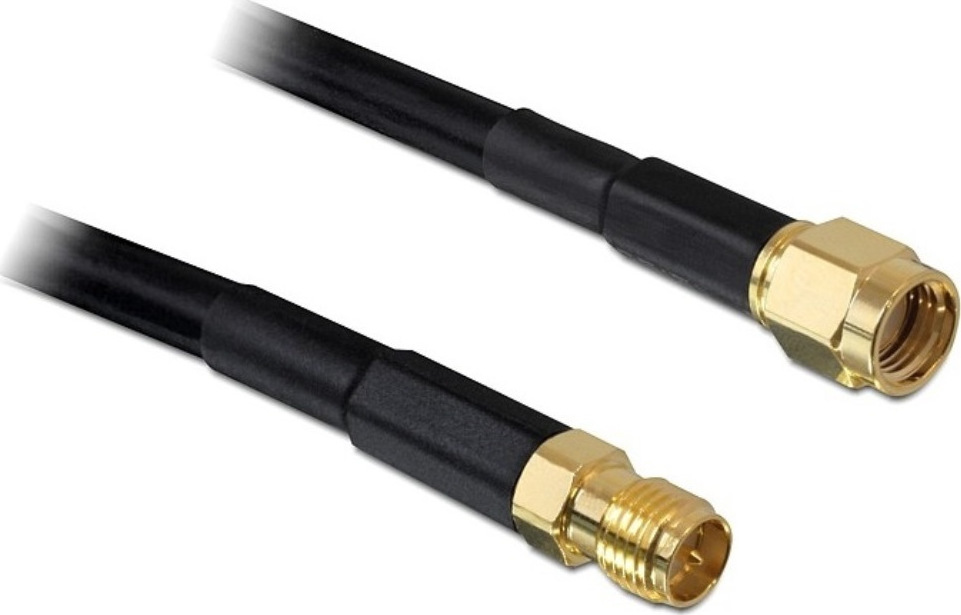 DeLock Καλώδιο Κεραίας WiFi RP-SMA Male - RP-SMA Female 5m Μαύρο (88431)